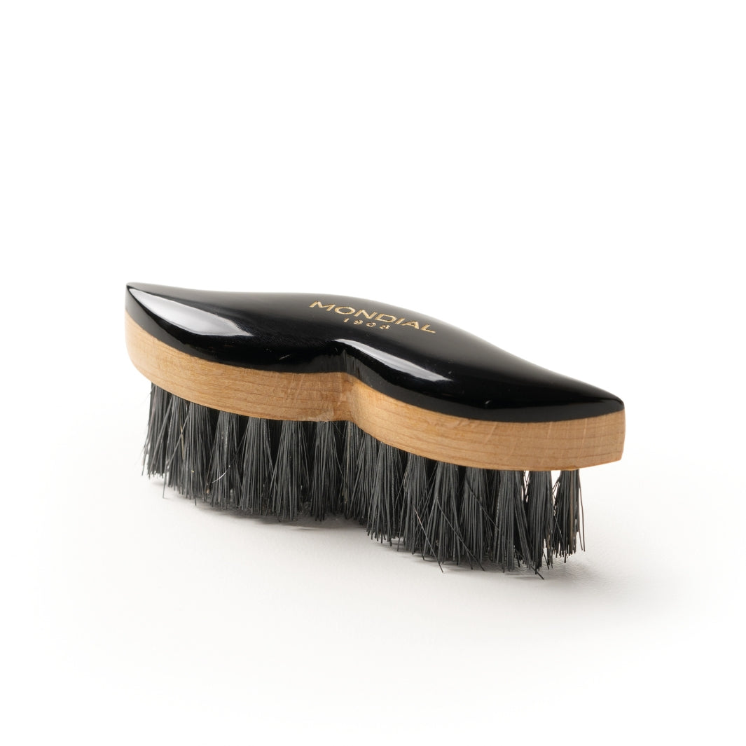 'Baffi' Natural Horn Moustache Brush with Black Boar Bristle.