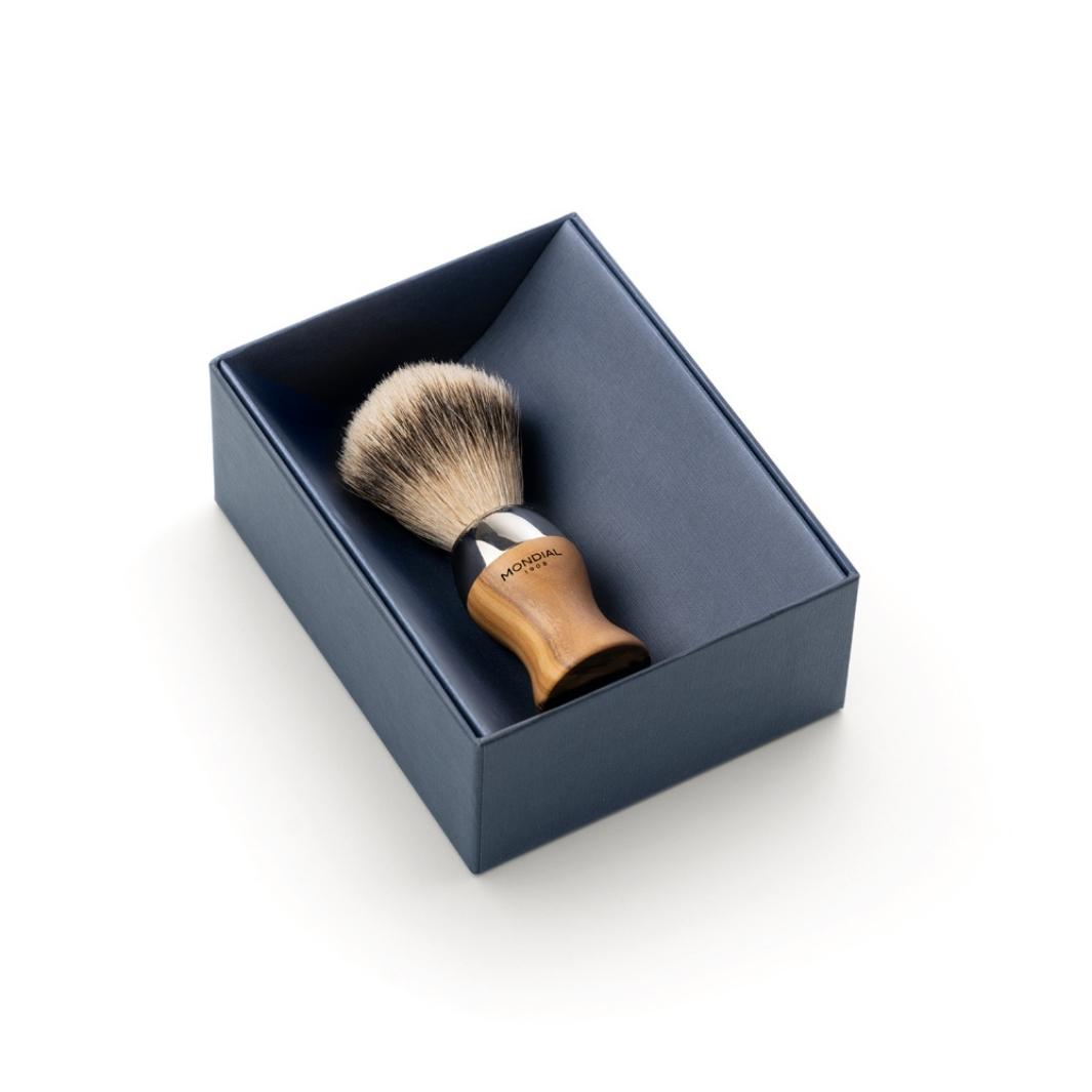 'Heritage' Olive Wood Brush with EcoSilvertip Synthetic Badger.