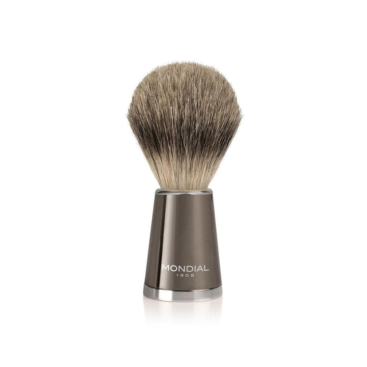 Vespucci Ruthenium Shaving Set: Chrome Stand & Bowl + Super Badger Brush + Razor.