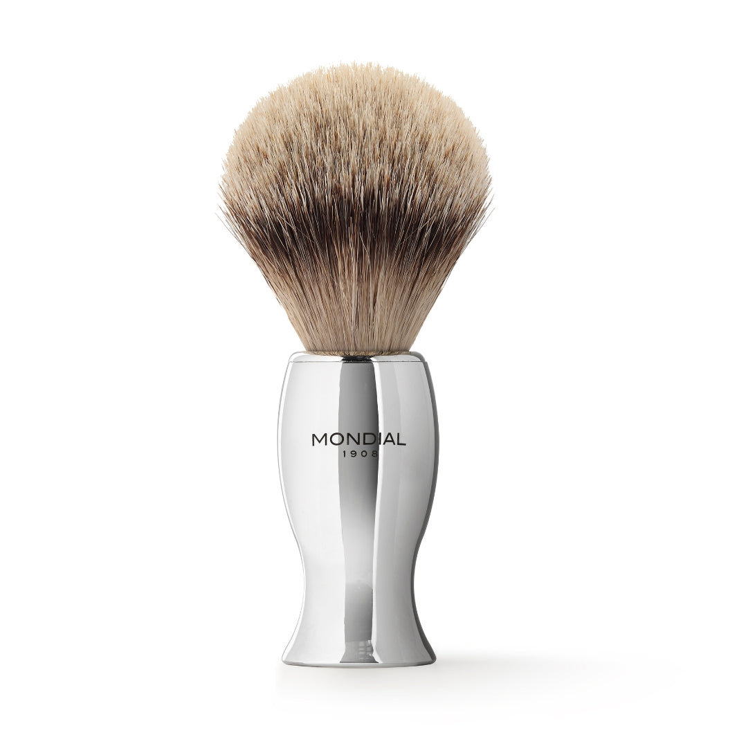 'Picasso' Chrome Plated Metal Brush with Super Badger.