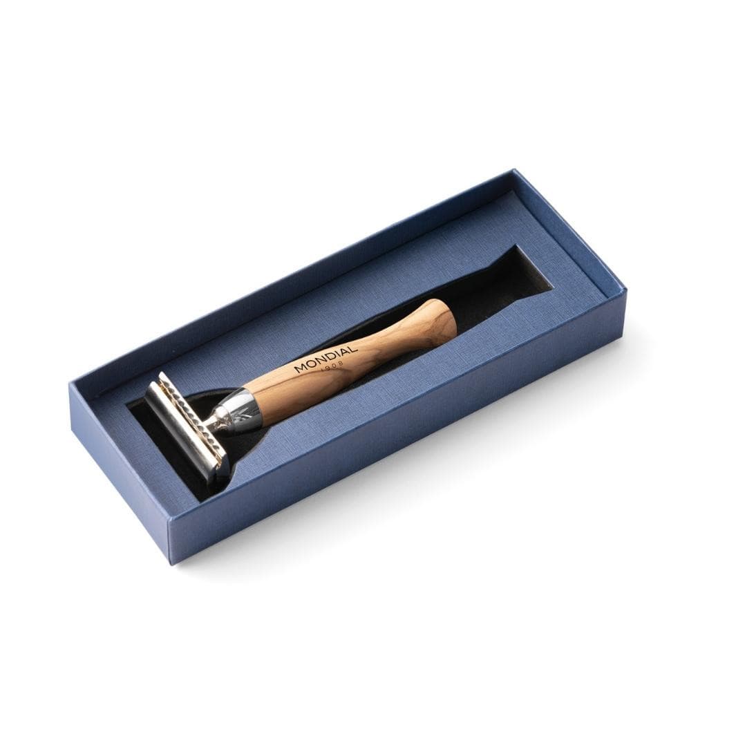 'Heritage' Safety Razor with Handle in Olive Wood.