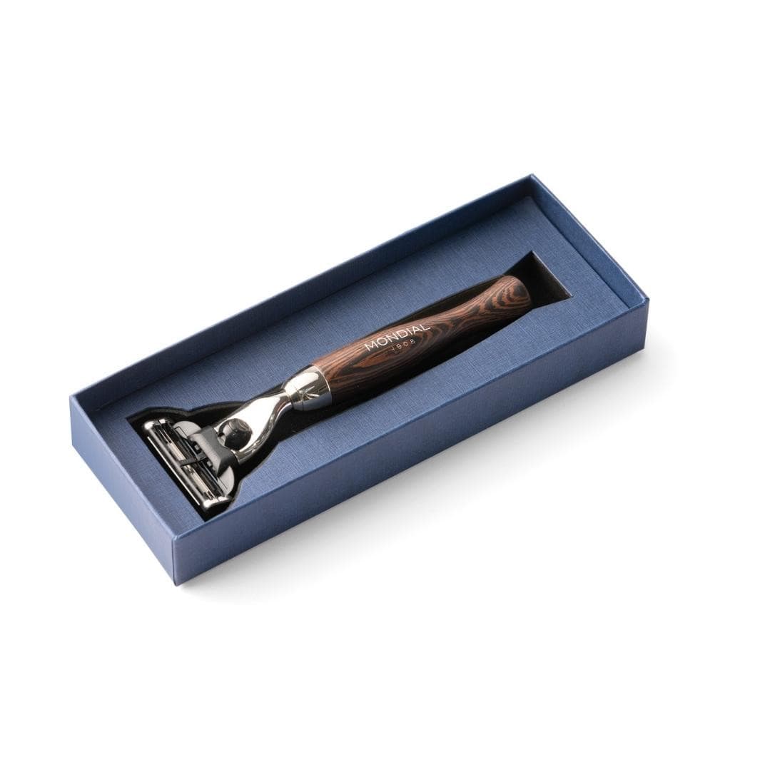 Heritage Cartridge Razor Handle in Wengé Wood – Mondial 1908 Shaving US