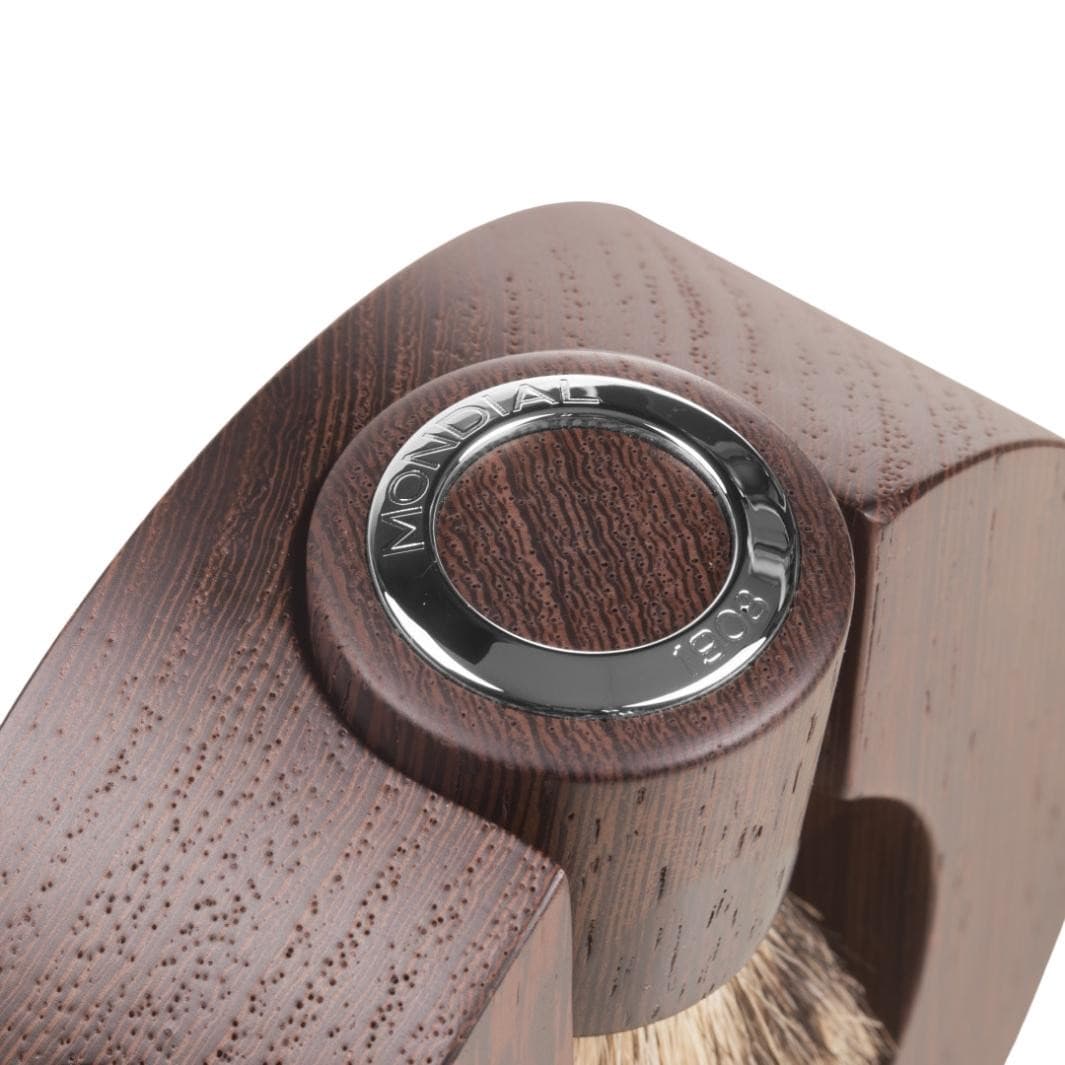 'Sphaera' Wengé Wood Shaving Set with Silvertip Brush & Safety Razor.