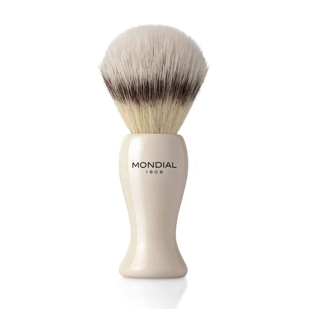 'Tower' Ivory Resin Brush with EcoSilvertip Synthetic Badger: Large.