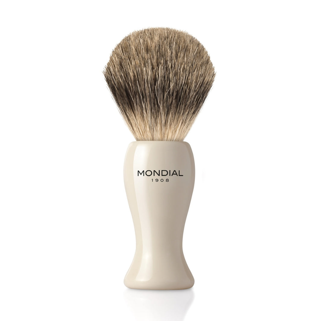 'Tower' Ivory Resin Brush with Best Badger: Large.